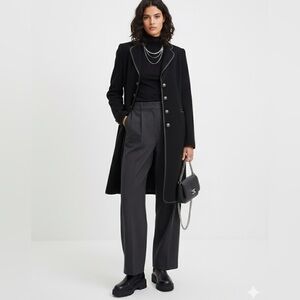 Emporio Armani women’s 100% Virgin Wool Black womens overcoat XS